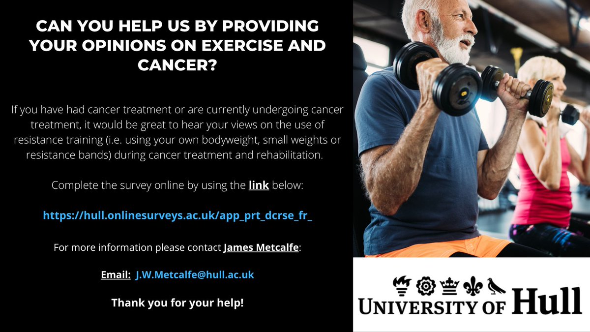 Involve Hull (@hullinvolve) on Twitter photo Do you have experience of receiving cancer treatment? Can you help us by sharing your views on exercise and cancer? Complete the survey here: hull.onlinesurveys.ac.uk/app_prt_dcrse_… <a href="/YCC_info/">Yorkshire Cancer Community</a> <a href="/CSYORKS/">Cancer Support Yorkshire</a> <a href="/yorkshirecancer/">Yorkshire Cancer Research</a> <a href="/HNYCancer/">Humber and North Yorkshire Cancer Alliance</a> <a href="/JohnSaxton19/">John Saxton</a> <a href="/CancerCareMap/">Cancer Care Map</a> Thank you! Do you have experience of receiving cancer treatment? Can you help us by sharing your views on exercise and cancer? Complete the survey here: hull.onlinesurveys.ac.uk/app_prt_dcrse_… <a href="/YCC_info/">Yorkshire Cancer Community</a> <a href="/CSYORKS/">Cancer Support Yorkshire</a> <a href="/yorkshirecancer/">Yorkshire Cancer Research</a> <a href="/HNYCancer/">Humber and North Yorkshire Cancer Alliance</a> <a href="/JohnSaxton19/">John Saxton</a> <a href="/CancerCareMap/">Cancer Care Map</a> Thank you!
