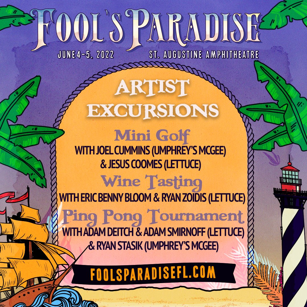 All aboard! ⚓️ Join your favorite artists in an intimate, laid back setting at one of our three artist-led excursions, taking place on Sunday 6/5. Tickets are very limited.

🎫: bit.ly/FoolsExcursions