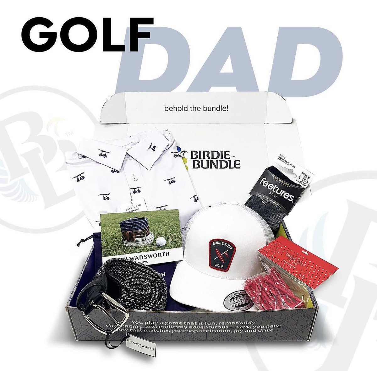 thebirdiebundle's tweet photo. Unsure of what to get for Father’s Day? Stressed with rising prices? No need to worry with us, we got you! Besides our great golf gear, we double your money! When you spend $50, Dad will receive over $100! Which is the same for all of our subscription tiers and prepaid gifts! https://t.co/880XNp7T1a
