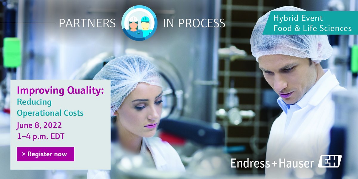 Endress_CA's tweet photo. Register for the #PartnersInProcess: Food & Life Sciences Hybrid Event!
Join in-person or virtually on June 8th to explore critical technologies in the Food & Life Sciences industries. Discuss the most common challenges and explore solutions.
Register: https://t.co/4I6Abxi18n https://t.co/hNL2hvBJxU