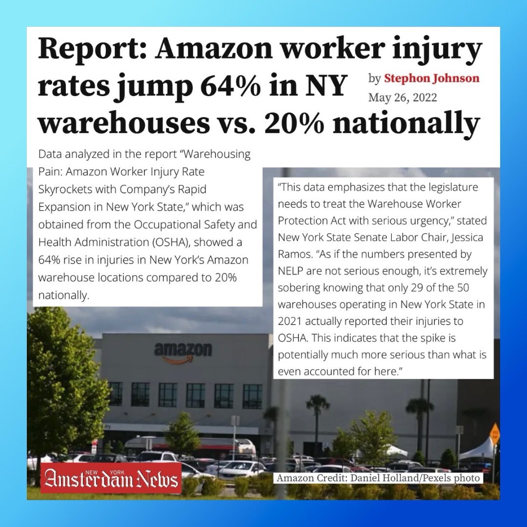 NYSenatorRamos's tweet photo. I’m grateful for my colleagues who immediately signed on to the #WarehouseWorkerProtectionAct. @SenatorCCleare is right - work should be a means to live with dignity. That’s not possible if your employer treats you as disposable. #PassWWPA ➡️ https://t.co/CqqHSHlVq2 https://t.co/RwgmdBxD4J