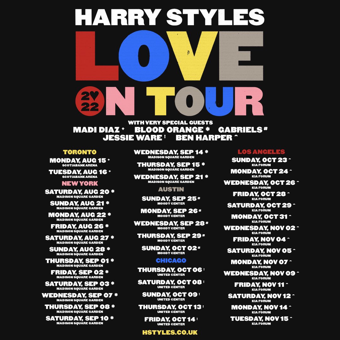 HSHQ's tweet image. Love On Tour. North America. 

Tickets On Sale Starting at 12pm Local.

hstyles.co.uk/tour