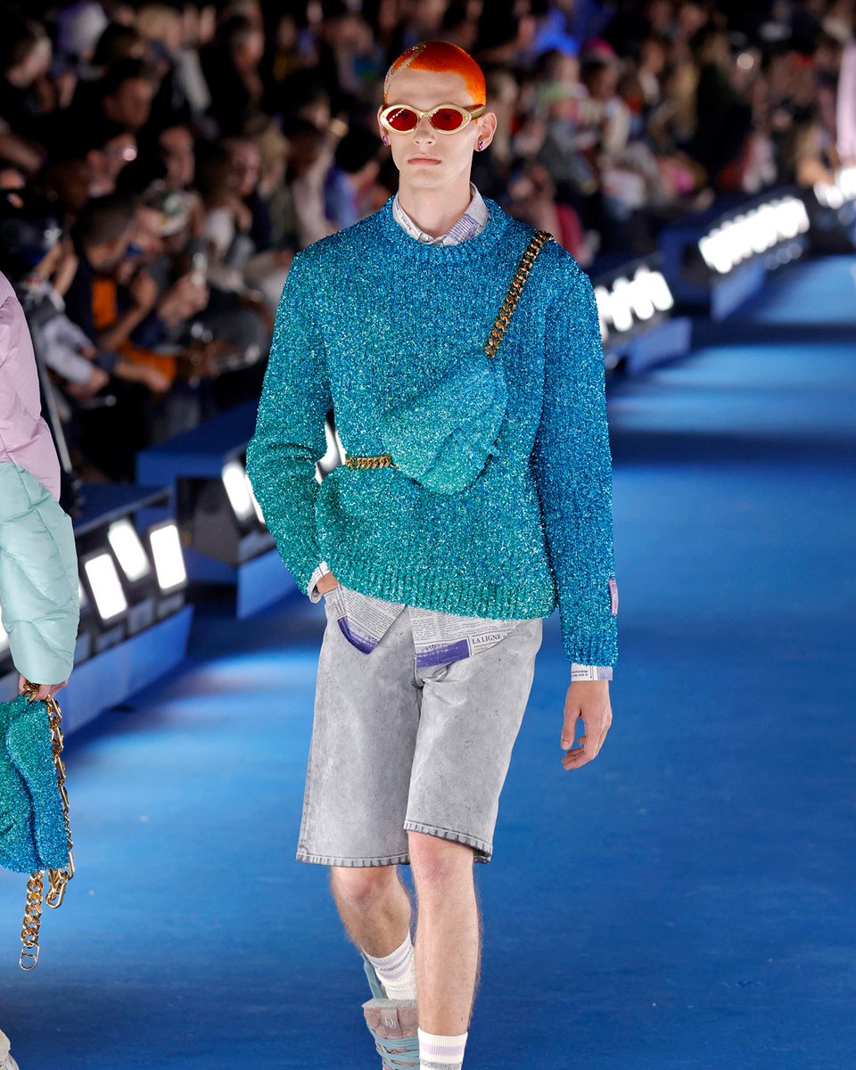 FashionWeek's tweet photo. California Dreamin 🤍 Colorful and maximalist reinvented styles on the runway for @Dior's Spring 2023 Menswear collection by Kim Jones and guest designer  ERL's Eli Russell Linnetz in Venice Beach. 📸 via @gettyimages. https://t.co/x4UHjgPwPH