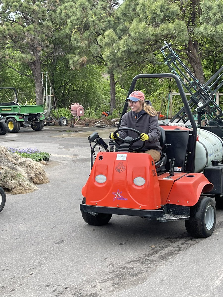 Never seen a bigger smile then that to be on a sprayer!! <a href="/WomeninTurf/">Women in Turf</a>