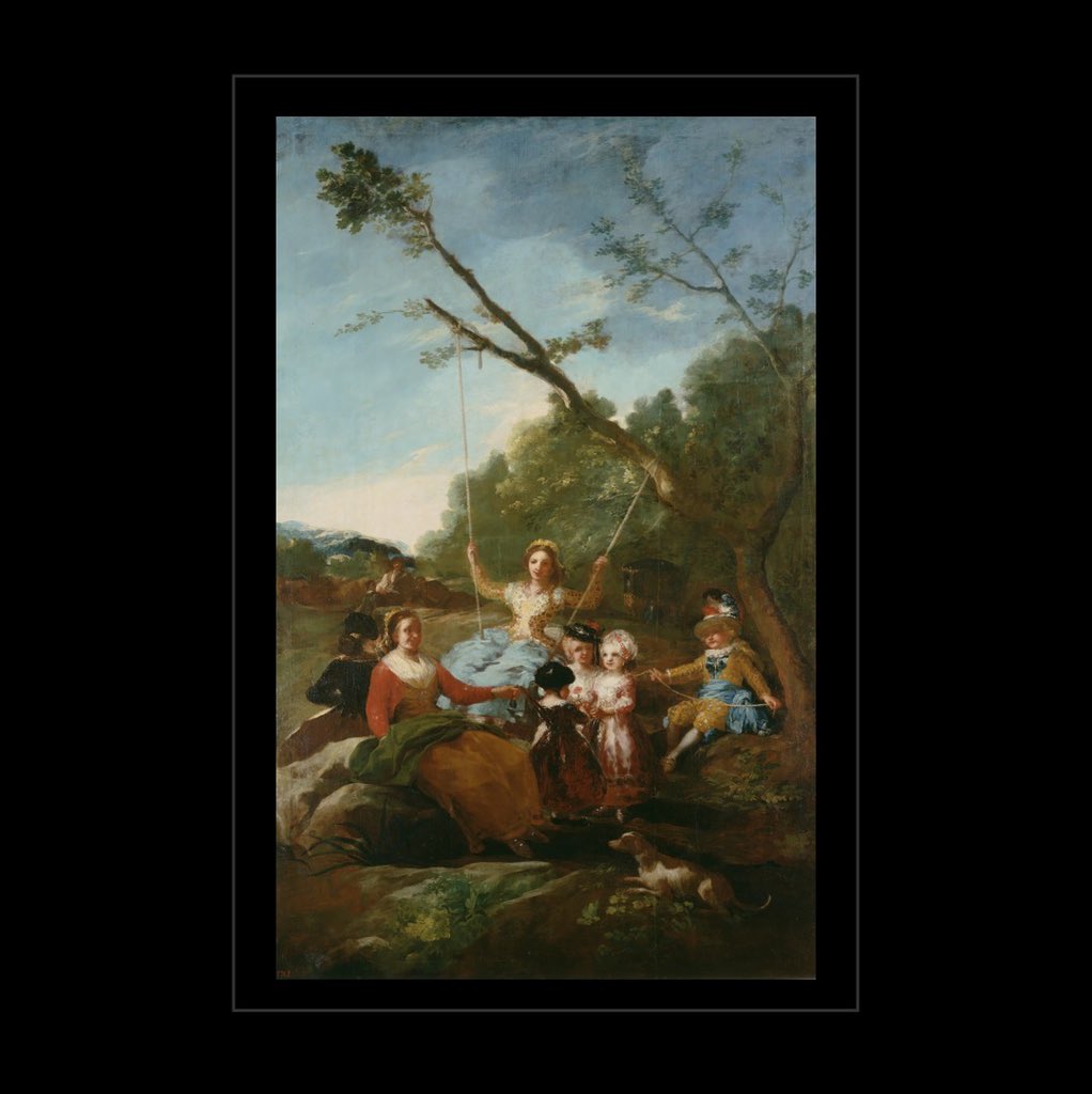 🎨 Pintado sobre cartón, la obra “El columpio” representa una excursión campestre de tres mujeres con cuatro niños elegantemente vestidos y su perro.

👉 Descubre todos los detalles de esta obra instagram.com/p/CeBa1p8oI2V/… 

#goya #arte #INGOYA #valencia #exposicion #exposiciondearte