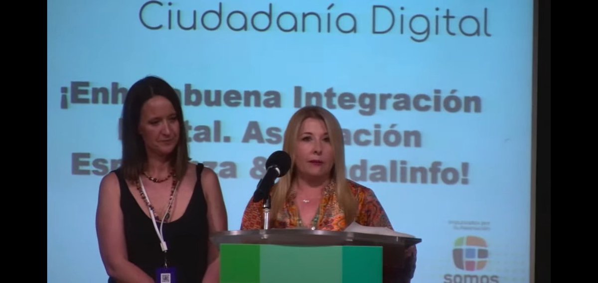 ENHORABUENA Beni y Vanesa, orgullosa de vosotras, por ese merecido premio de #Inclusiondigital en las jornadas #somosdigital #foroderechosdigitales por el proyecto que llevan a cabo con la Asociación Esperanza desde los CentrosVuela de <a href="/guadabenamaurel/">C.G de Benamaurel</a> <a href="/guadacullar/">Guadalinfo Cúllar</a> <a href="/RedGuadalinfo/">Vuela Guadalinfo</a>