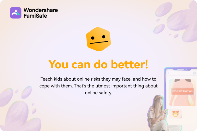 Mark007lin's tweet photo. I just passed the Sextortion Quiz from @Wondershare FamiSafe!
#FamiSupport Join us to #StopSextortion together and protect our family from online predators:
https://t.co/3Oo2jBzfVi @famisafe https://t.co/Dwip0HKEqL