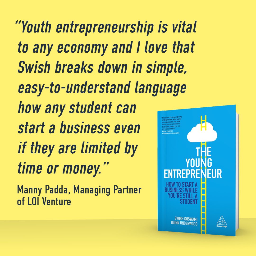 I believe with the right drive + passion, anyone can become an entrepreneur - regardless of age. When @goswish introduced me to his new book, I immediately thought of all the students I had taught during my time at @SFUBeedie + how they would have benefitted enormously from this