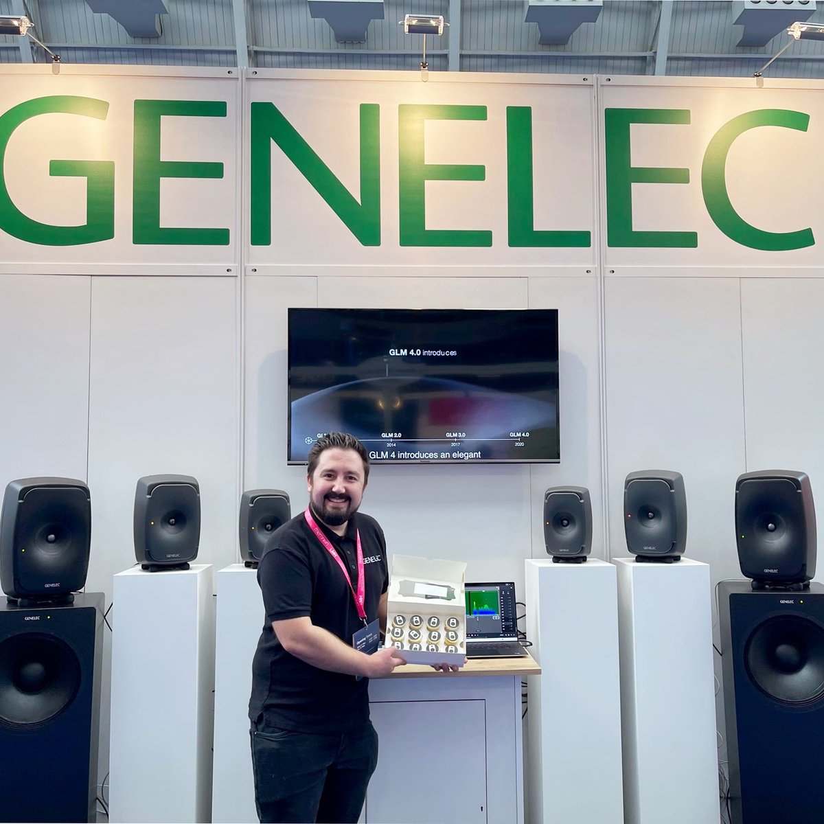 Genelec's tweet image. Fancy a Genelec cupcake? So delightful to meet attendees of the Media Production &amp;amp; Technology Show in London recently. Enjoy the pics! #TBT
@mediaprodshow  #MPTS2022 @SourceDist