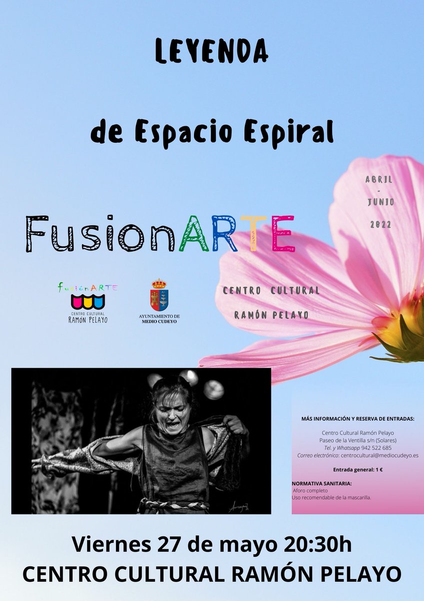 mediocudeyored's tweet photo. EL #CentroCultural a través del ciclo #Fusionarte nos trae este viernes  un espectáculo muy especial: "Leyenda" de Espacio Espiral
🎭 Viernes 27 de mayo, 20:30 h. 
💳Entradas: 1€. 
ℹ️Reservas: 942 522 685 - centrocultural@mediocudeyo.es.
#MedioCudeyo #cultura #Leyenda  #Lorca https://t.co/mfmkI37Rig