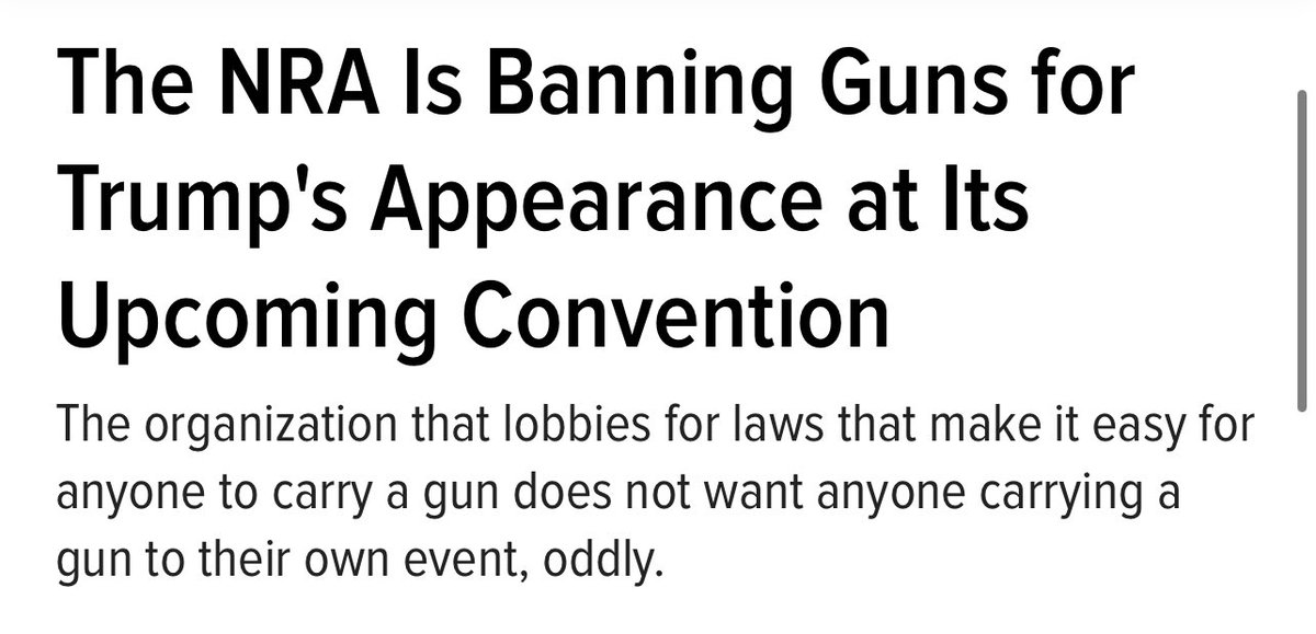 wonder why they’re banning guns at the gun lobby convention where trump, ted cruz, greg abbot will be at tomorrow.. you don’t want citizens to be able to defend themselves in case of an attack?