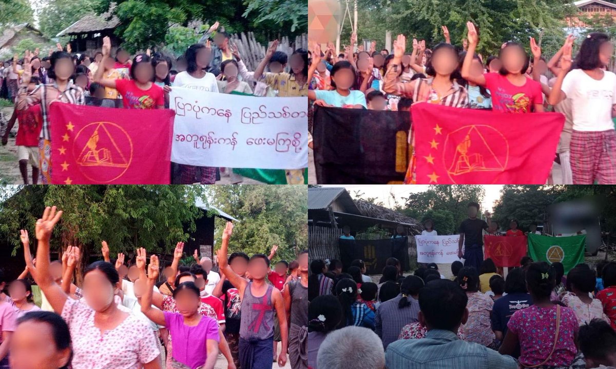 TinTinK13662998's tweet photo. Anti-coup revolutionary strike in Magway's Myaing Twp.  #2022May26Coup #HelpMyanmarIDPs #VillagesBurntDownByJunta #WhatsHappeningInMyanmar https://t.co/WFKx7Ellwj
