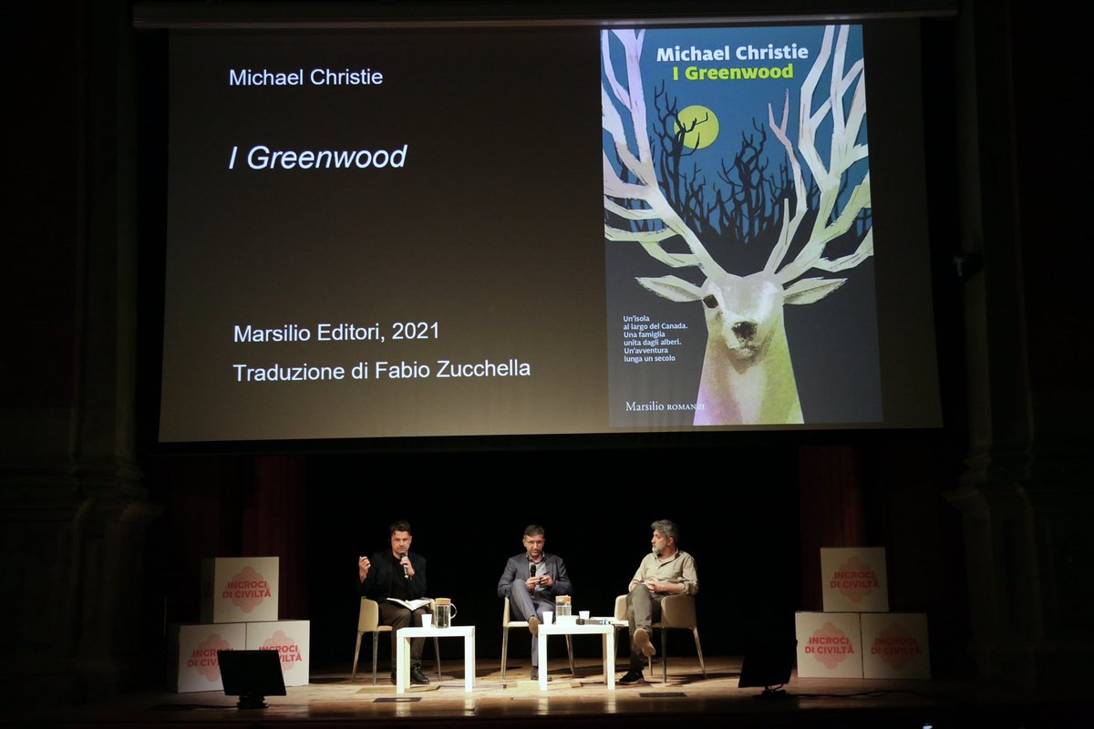 Michael Christie e Antonio Pascale con Alessandro Cinquegrani ci hanno accompagnato in un dialogo stimolante su natura e cultura, cambiamento climatico e letteratura. #incroci22 <a href="/Einaudieditore/">Einaudi editore</a> <a href="/MarsilioEditori/">Marsilio Editori</a> @CFSostenibile <a href="/CanadaCouncil/">Canada Council for the Arts</a>