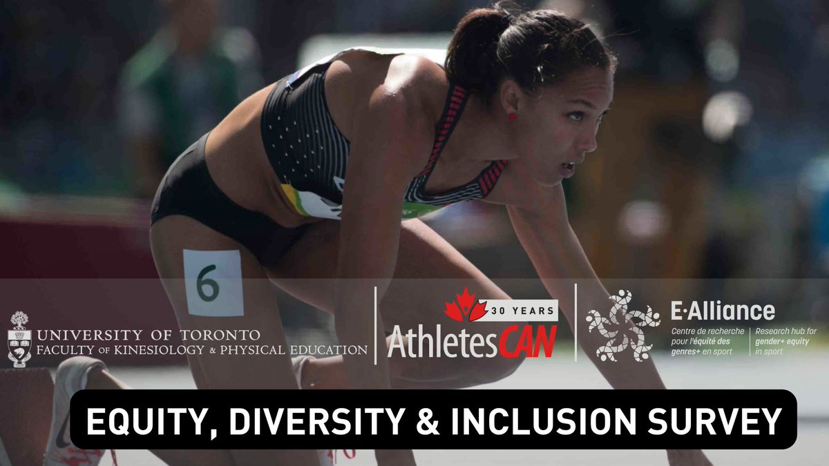 Are you a current or retired 🇨🇦 national team athlete within the last eight years? We need your voice! 

AthletesCAN to conduct landscape equity, diversity and inclusion survey of members in partnership with <a href="/UofTKPE/">U of T Kinesiology & Phys Ed</a> and <a href="/EallianceSport/">EAlliance</a> 

➡️bit.ly/3lKwMp5

#AthleteVoice