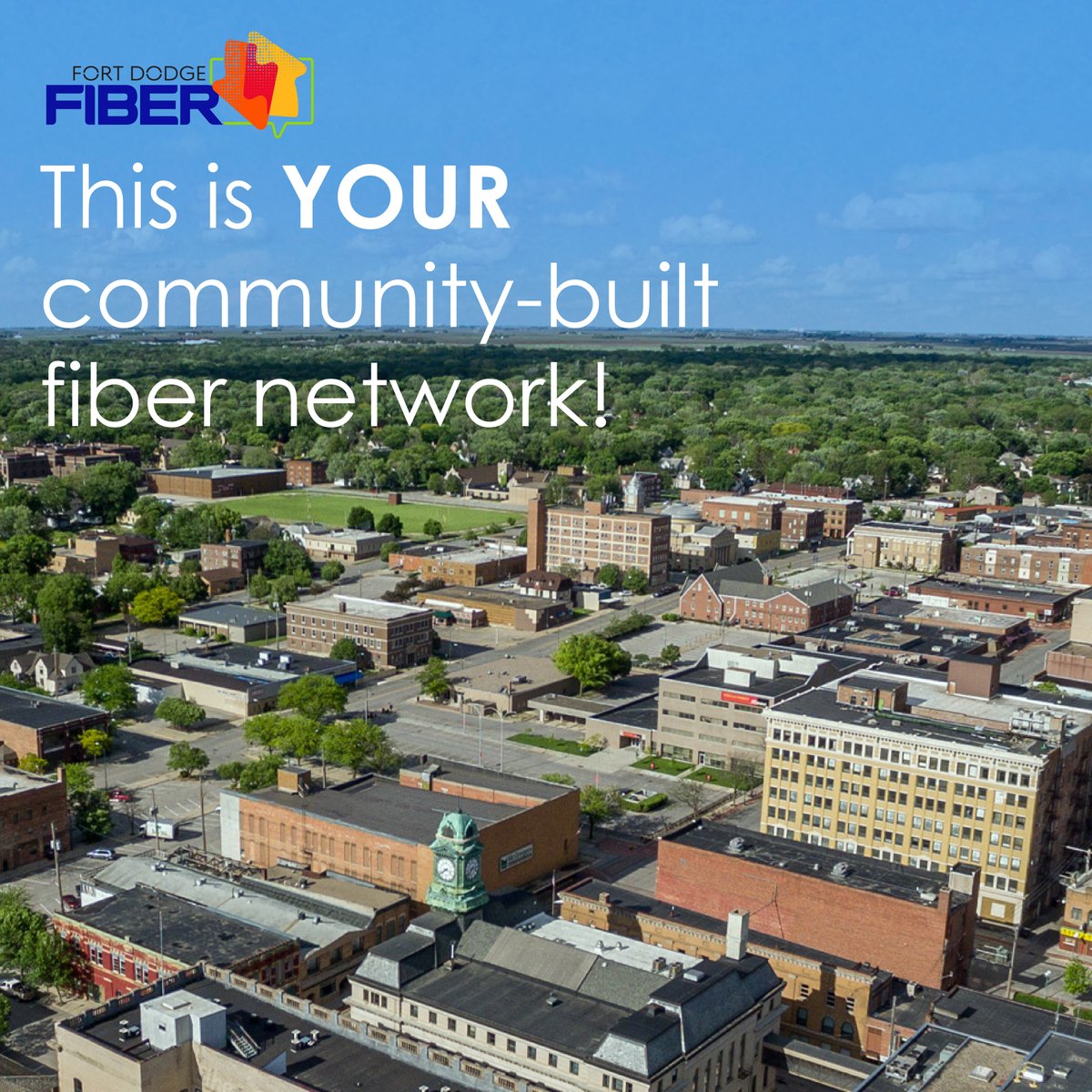 FortDodgeFiber's tweet photo. This is YOUR community-built fiber network! Together we’re building an ultrafast fiber-optic network that connects Fort Dodge to the world and the future! Building this network takes skill and patience as we work to connect every resident and business in Fort Dodge. https://t.co/gG9C2pmS2g