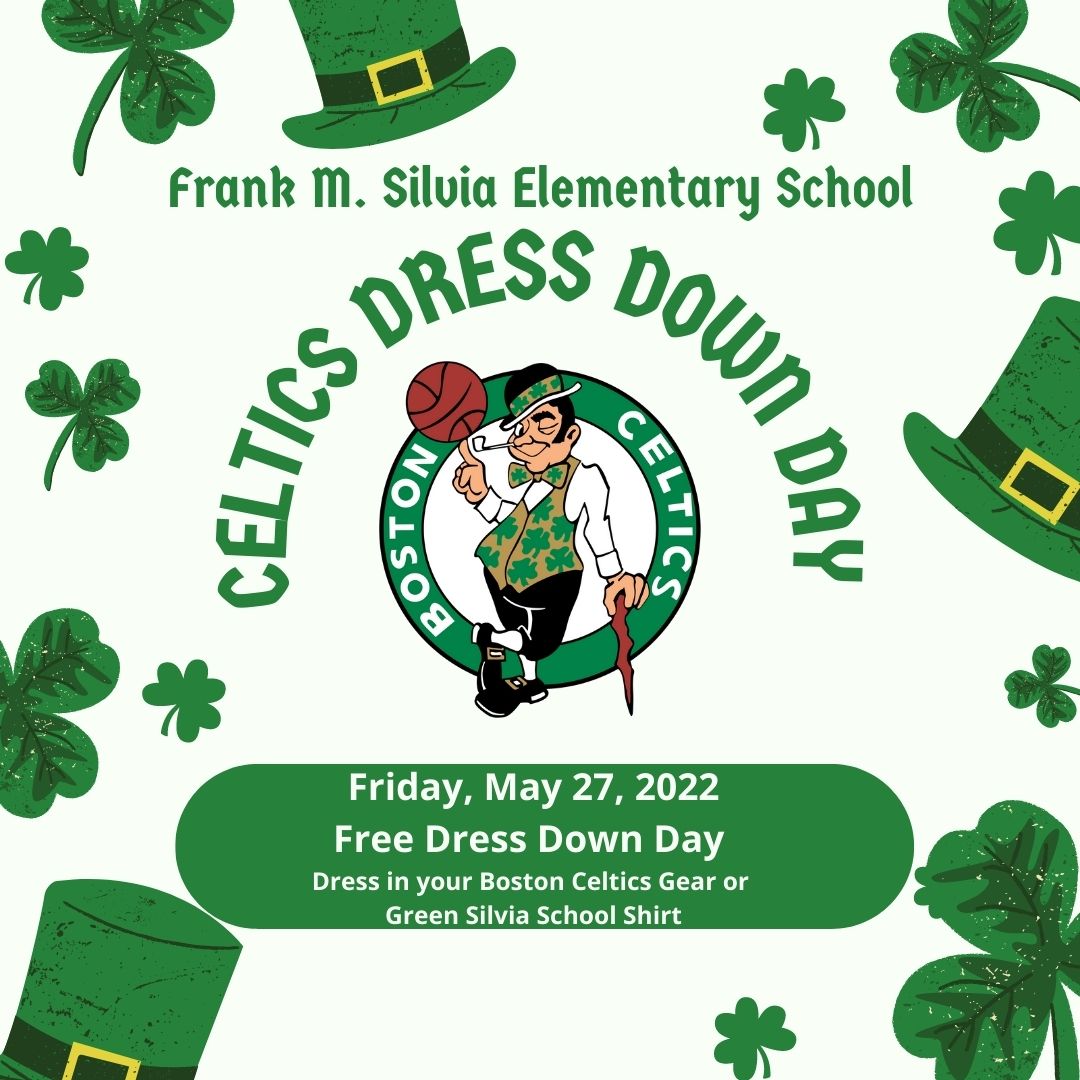 Silvia Community, it worked so well last playoff round, let's have another Celtics' Spirit Day to root on the GREEN in the Easter Conference Finals. All are welcome to wear their favorite Celtics' gear and/or green on Friday, May 27th! Let's Go Celtics!!! #SilviaCommunity