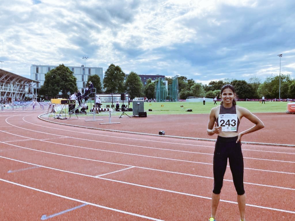 Media_SAI's tweet photo. National Record Alert 🚨

Our young champ #JyothiYarraji breaks her NR once again at Harry Schulting Games. She clocked a timing of 13.04s (Earlier 13.11s) in 100m Hurdles event👏🏼

3rd NR for Jyothi in 16 days (from 13.23 to 13.04). What an achievement 🙂

Stronger 💪🏻 &amp; Better ⬆️ https://t.co/Whf9Fr4jYQ