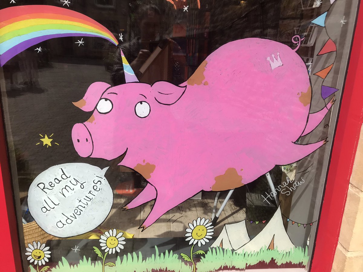 hannahshawdraws's tweet photo. Go see my new #unipiggle window @BorzoiBookshop in beautiful @stowonthewolduk and get signed copies of all the series including the newest #Camping chaos! @Usborne https://t.co/AXVzl70DSt