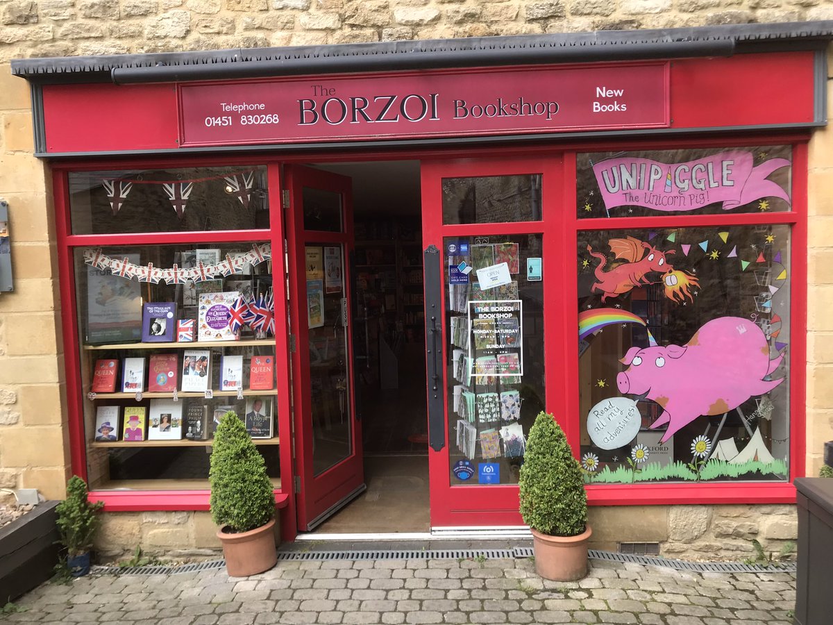 Go see my new #unipiggle window @BorzoiBookshop in beautiful @stowonthewolduk and get signed copies of all the series including the newest #Camping chaos! @Usborne