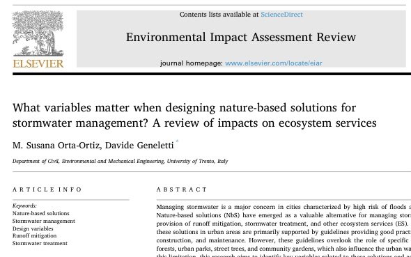 Susana Orta (@susanaorta3) on Twitter photo Want to know how to improve cities’ response to #stormwatermanagement through #naturebasedsolutions? Check out our most recent paper on design variables for #urbanforest, #urbanpark, #streettrees and #communitygardens doi.org/10.1016/j.eiar… <a href="/DavideGeneletti/">Davide Geneletti</a> Want to know how to improve cities’ response to #stormwatermanagement through #naturebasedsolutions? Check out our most recent paper on design variables for #urbanforest, #urbanpark, #streettrees and #communitygardens doi.org/10.1016/j.eiar… <a href="/DavideGeneletti/">Davide Geneletti</a>