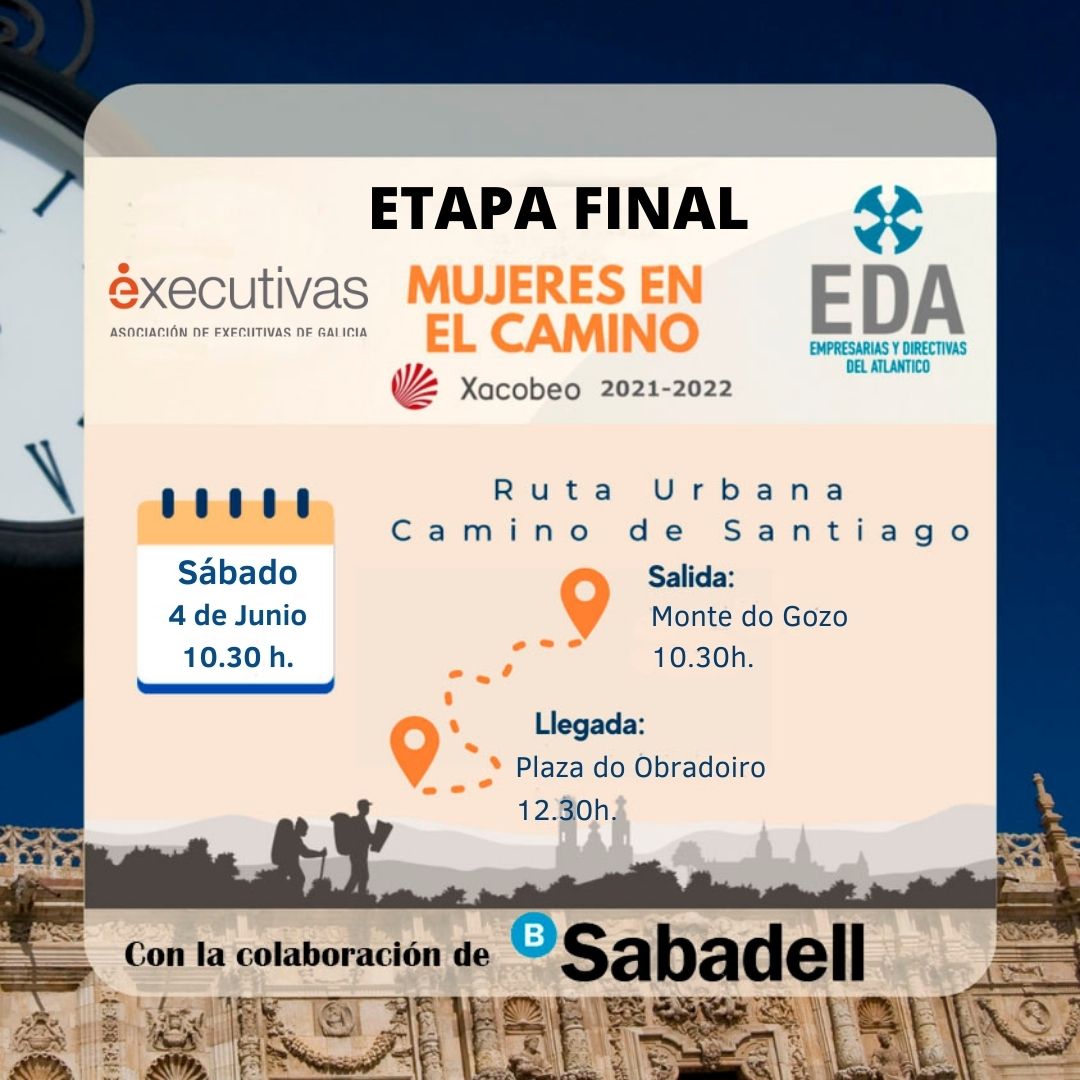 ¿Cómo va ese calentamiento?😉

Nuestra etapa final tendra el mágico enclave de Santiago de Compostela💙🤍

Anota bien el trayecto y prepárate para disfrutar en nuestra etapa final, de la mano de <a href="/ExecutivasG/">Executivas de Galicia</a> y <a href="/BancoSabadell/">Banco Sabadell</a> 

¡Inscríbete! cutt.ly/iH4B7XY