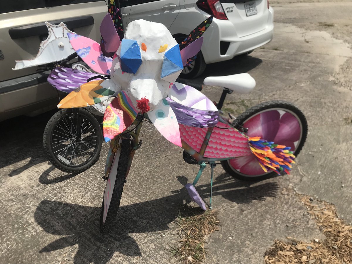 Panther_Proud's tweet photo. FBMS students competing in last weekends art bike contest and parade. Their creativity run’s rampant!
#WveryKidEveryDay #CatsInAction #ExcellenceInTheArts @tudon_martinez @CMtzHTX @m_r_dean @FbmsPto https://t.co/0JY5HDkJoS