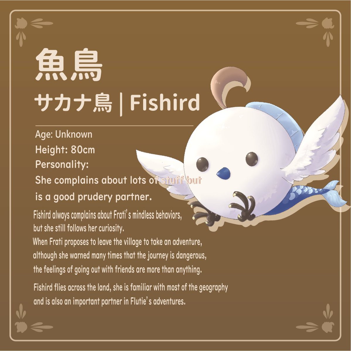 En_DollRoll's tweet photo. 【Character intro: Fishird】
Fishird: "Zaki doesn't have to be nice to Frati, I want to drink fish soup again, chirp chirp."

#DollsJourney_Origin
#unity
#indiegame https://t.co/WBpZLYQ7QB