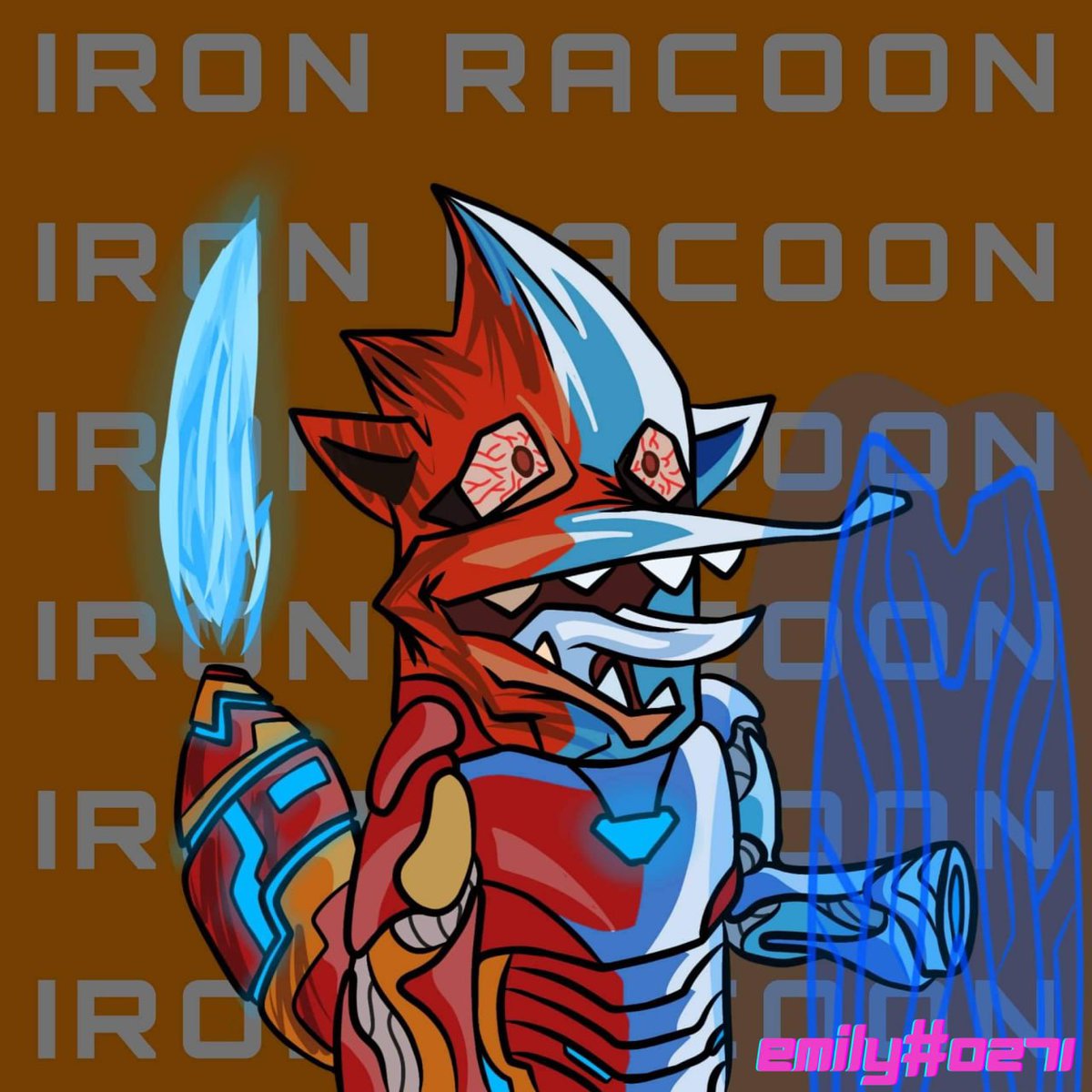 PyaeSone2510981's tweet photo. Iron Raccoon    - I love you tons.
Baby Raccoon  - I love you 3000.

Iron Raccoon    -Wow.3000.That's crazy.
@RRacoonClub
#NFT
#fanart
#RecklessRaccoon https://t.co/WScAiOILV1