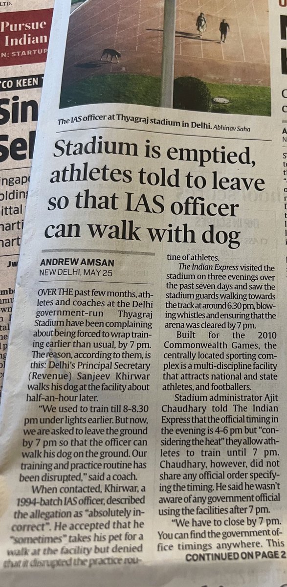 ShefVaidya's tweet photo. This is really quick and commendable action by @AmitShahOffice and MHA! Dog walking IAS officer has been transferred to Ladakh and his wife has been transferred to Arunachal. Misuse of power MUST be taken seriously. Wonder where will the dog go though, Arunachal or Ladakh? https://t.co/A3GYAVYKzT