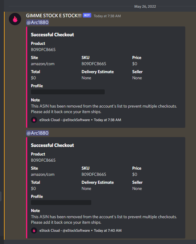 321HybridsOut's tweet photo. Only 2 but oh well ...
CG: @OfficialBotNCop @handsaio_ @AcquiredWealth 
Bot: @eStockSoftware @eStockSuccess 
Server: @ArsonServers Basic 
Proxies: @BezosProxy https://t.co/uyQG8Tx9vS