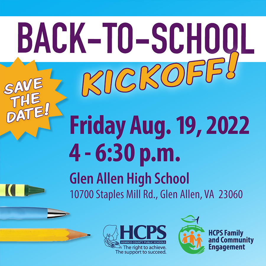 Henrico Schools on Twitter "Save the date for HCPS' Aug. 19 "Back to