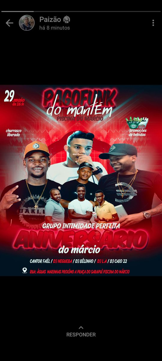 BARDOMARCIOFEST's tweet photo. Domingão tem nosso pago funk, comemorando meu aniversário, conto com a presença de vocês 🥳🥳🥳🥳🥳 https://t.co/DMdwDgRSGz
