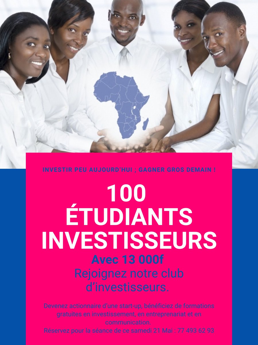 coachmacmic's tweet photo. Nous sommes déjà plus de 20 étudiants/investisseurs. 
Prochaine séance de présentation, ce samedi à 15h à l’UCAD. 
Réservez votre place. https://t.co/5HpLjIRYT1