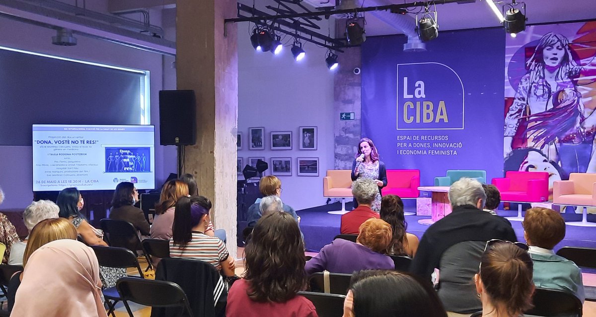 A <a href="/la_ciba/">La CIBA</a> a #santacoloma presentant #Dona, vostè no té res, amb #EvaMartinez, pel #DiaSalutDones, #28M