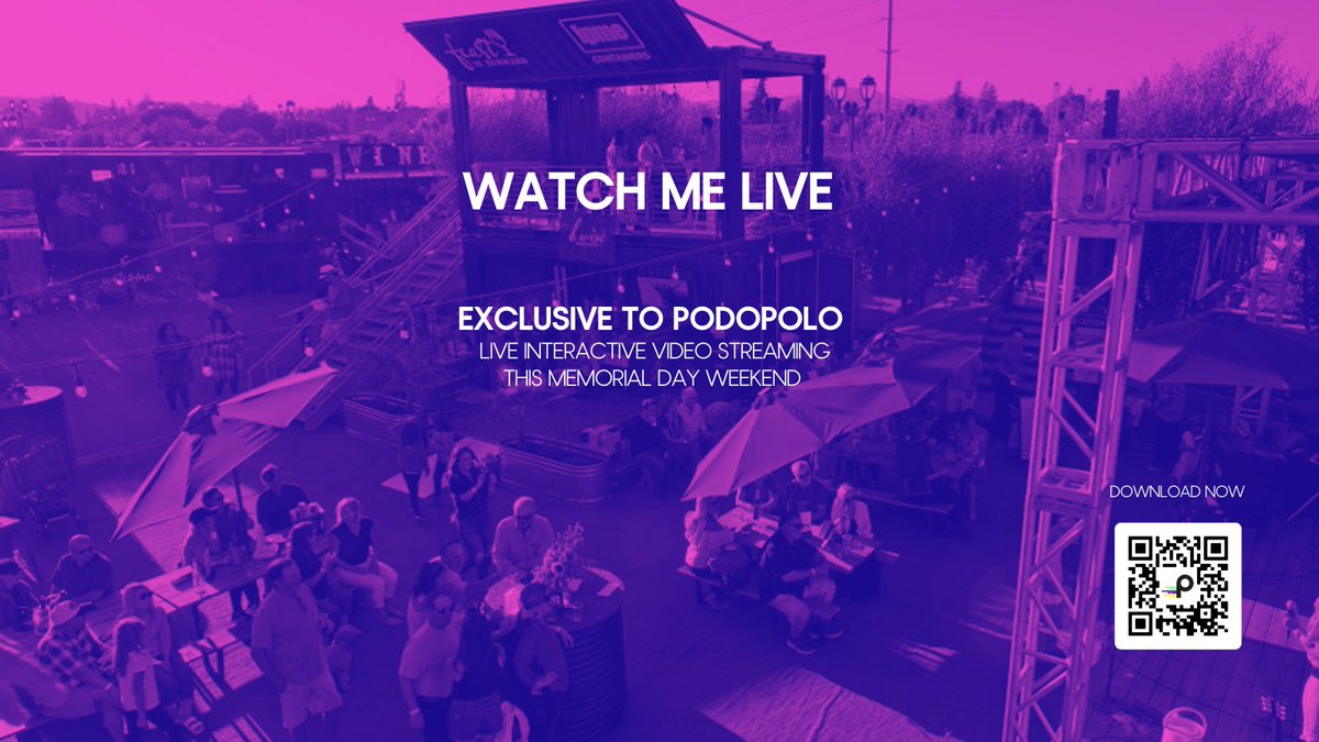 What are you doing this Memorial Day weekend? I’m inviting you to watch my podcast video-streamed LIVE from Napa during BottleRock. Join the fun &amp; the conversation because it’s on Podopolo, the hot new interactive podcasting app. That’s @podopolonetwork. “See” you in Napa!