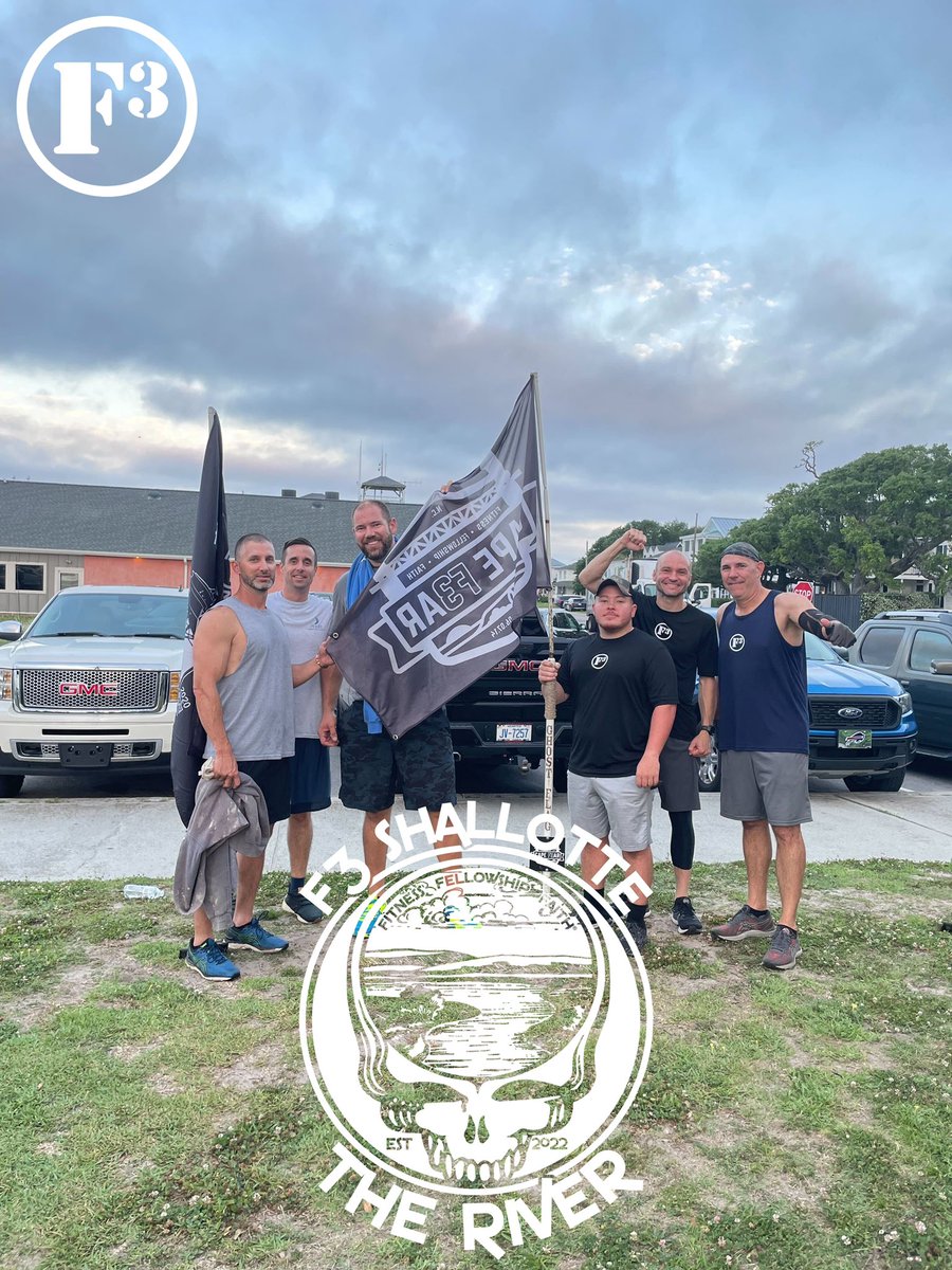 And just like that… the <a href="/f3capefear/">F3CapeFear</a> Ghost Flag has made it deep into Brunswick County! Thunderclaps to the men from @f3shallotte for bringing The River to Frying Pan this morning! 💪🏻💪🏻💪🏻

#F3Southport #F3Leland #F3Shallotte #F3BruCo #F3Nation #IGY6 #BrunswickCounty #FreedToLead