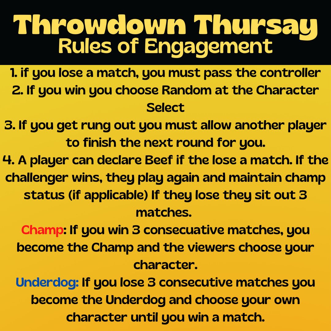 solaceguard's tweet photo. Were playing Soul Calibur and Brawlhalla!
The winner gets to choose the next 2 Fighting games for Throwdown Thursday that viewers will vote on in the Discord!
6pm ct https://t.co/sBlGV1cgxE
#soulcalibur #brawlhalla #twitchtv #twitchgamer #gamer #fightinggames #interactivegamer https://t.co/F8HTuiStv2