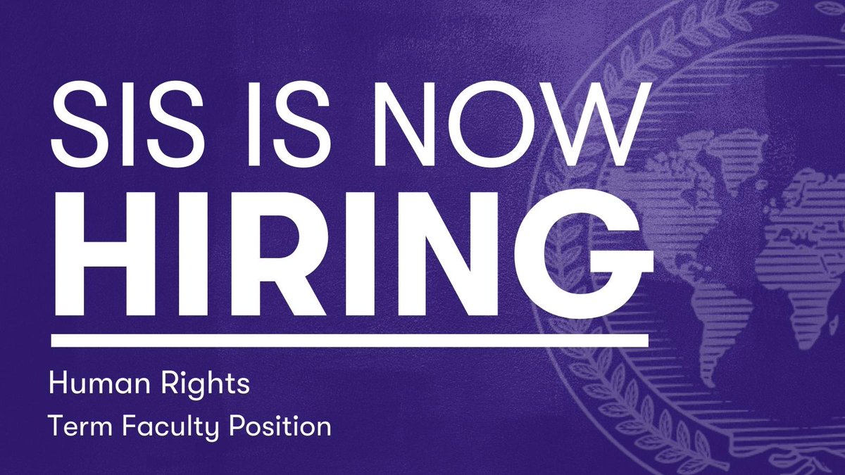 SIS is hiring! Human rights term faculty position available; learn more: apply.interfolio.com/106250

We are committed to building and fostering a diverse and inclusive community, and we hope you’ll want to join us! @genocidestudies @asanews