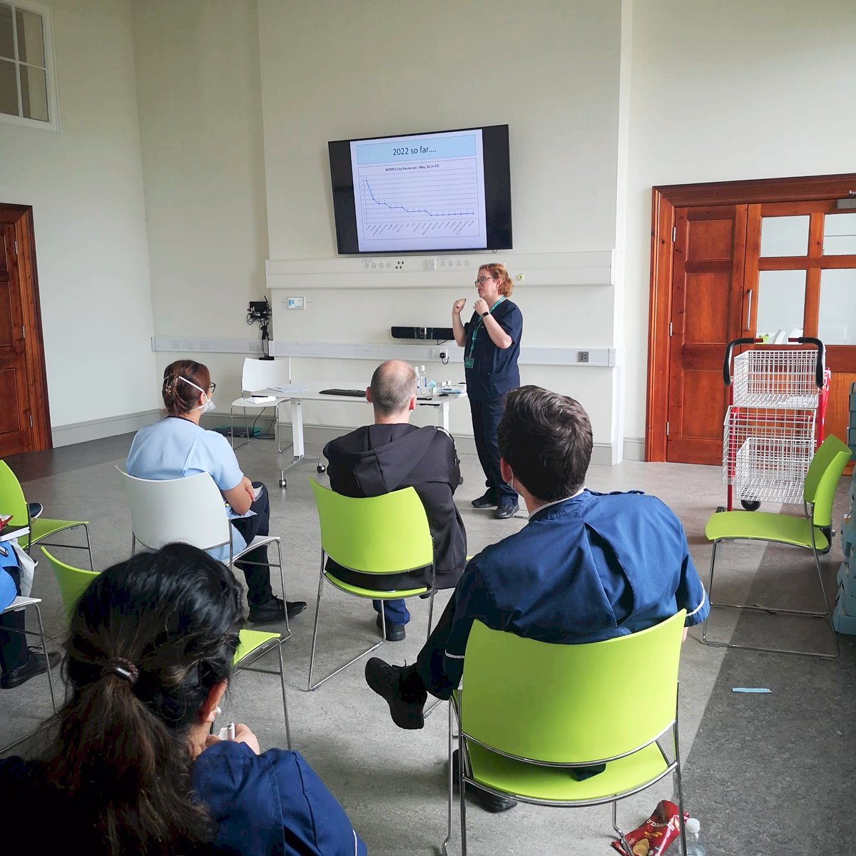 MaterTVNs's tweet photo. A great turn out today for our May TV Link Nurse session. This months focus is on MDRPU's @nicolashorten23 our Spinal SDF and link nurse educating us in orthopaedic devices..we welcomed some new recruits too @MaterNursing @Matersurgery @MaterTrauma  @TVNAI2 https://t.co/BUogFaG73I