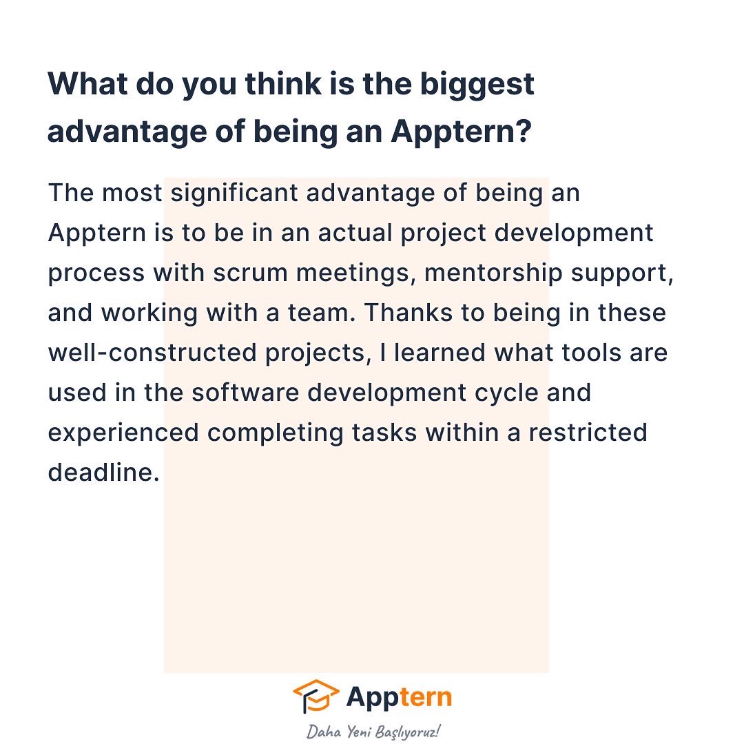 AppcentTech's tweet photo. Hello! We’re down to meeting two more appterns before we graduate our talented 2. term appterns! You can meet Selcuk Okuyucu by swiping! 👉🏻
#apptern #android #intern https://t.co/7T9nUG5fXb