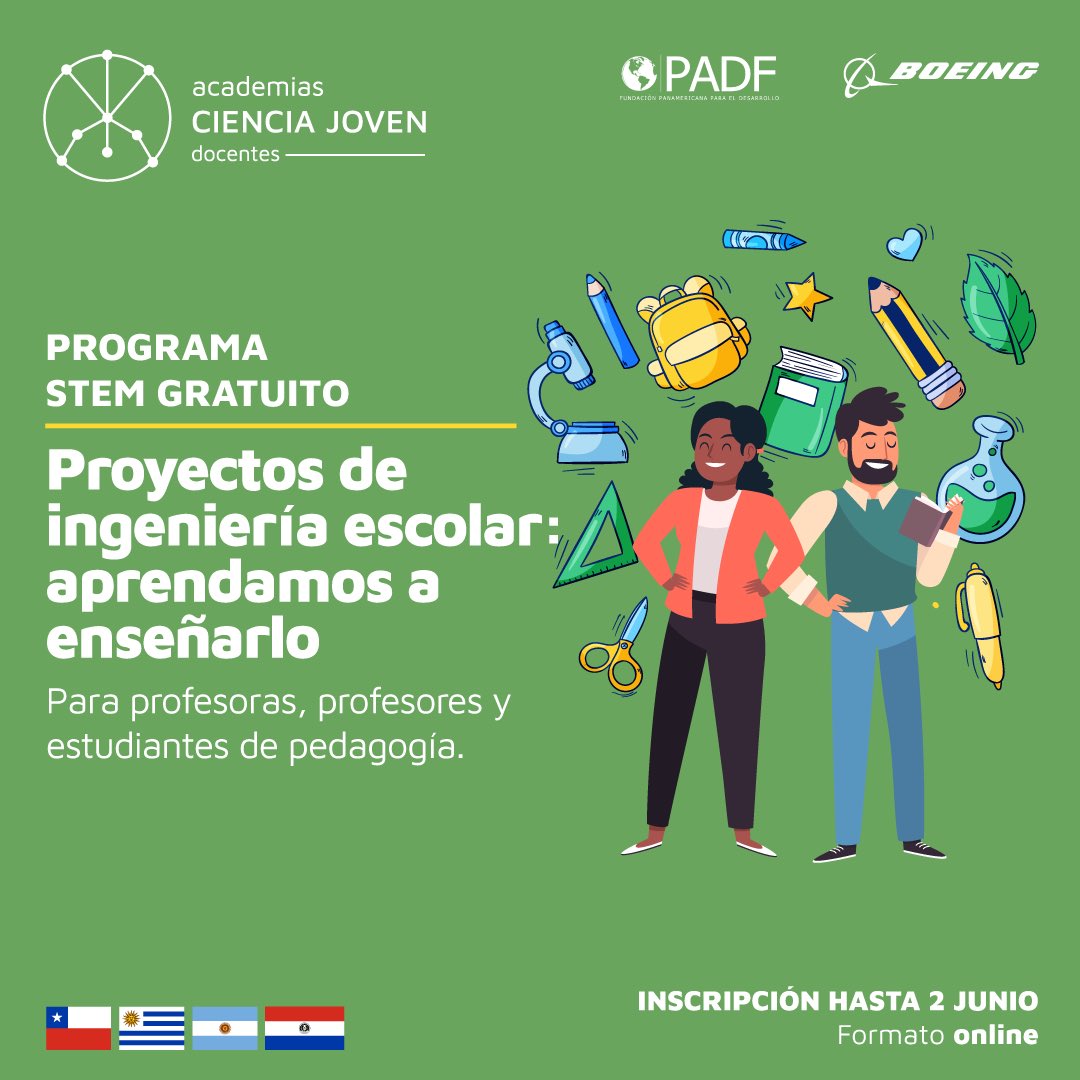 fcienciajoven's tweet photo. ¡Atención profes y estudiantes de pedagogía! Llega nuestra segunda Academia Ciencia Joven para Docentes gratuita de este año.

Inscripción y más info aquí: https://t.co/qiQlUGjQyl https://t.co/d7BvYnY9bo