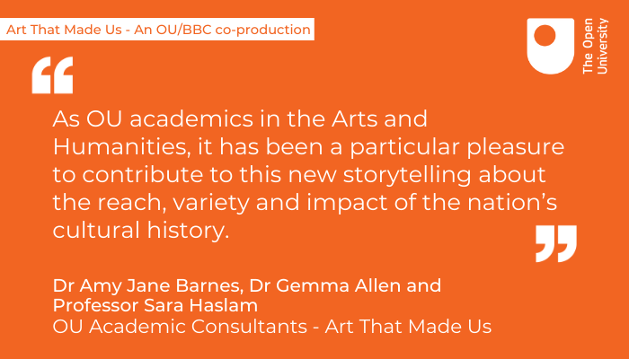 OU_FASS's tweet photo. Tonight at 21:00, don't miss the final OU/@BBCTwo Art That Made Us - the Brilliant Isles of postwar artistic rebellion and popular culture from Larkin to Stormzy via punk and Harry Potter...

And don't miss our amazing extra content 👇
https://t.co/UMm2NbFUvB https://t.co/NxidG0lnzd