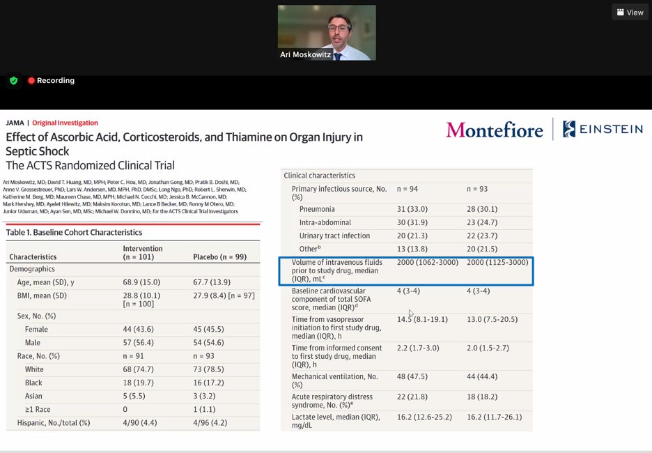 Daniel Fein (@danielgfein) on Twitter photo Great talk by <a href="/almoskow/">Ari Moskowitz MD, MPH</a> during <a href="/EinsteinDeptMed/">Montefiore Einstein Department of Medicine</a> grand rounds. ACTS trial led by <a href="/almoskow/">Ari Moskowitz MD, MPH</a> did not support continued use of metabolic therapy for patients with sepsis. Is there a sub-population that would benefit? Keep up the exciting work. <a href="/MontefioreCCM/">Montefiore Critical Care Medicine</a> <a href="/ATSCritCare/">ATS Crit Care</a> Great talk by <a href="/almoskow/">Ari Moskowitz MD, MPH</a> during <a href="/EinsteinDeptMed/">Montefiore Einstein Department of Medicine</a> grand rounds. ACTS trial led by <a href="/almoskow/">Ari Moskowitz MD, MPH</a> did not support continued use of metabolic therapy for patients with sepsis. Is there a sub-population that would benefit? Keep up the exciting work. <a href="/MontefioreCCM/">Montefiore Critical Care Medicine</a> <a href="/ATSCritCare/">ATS Crit Care</a>