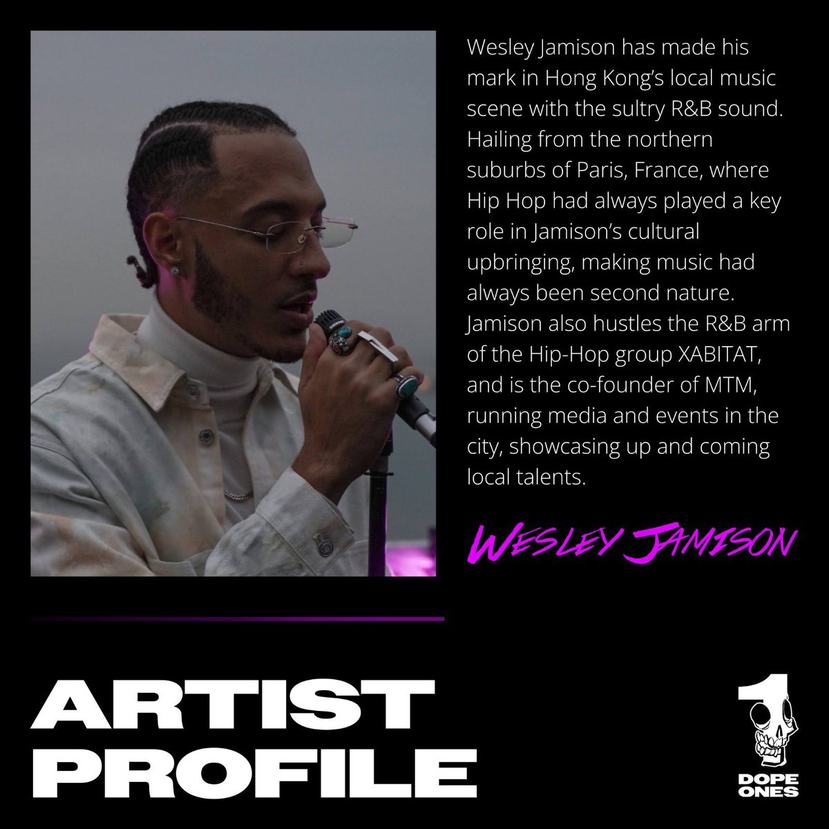 DopeOnesNFT's tweet photo. Wesley Jamison has made his mark w/ the sultry R&amp;B sound. Hailing from the northern suburbs of Paris, Hip Hop played a key role in his cultural upbringing. He is a member of XABITAT, co-founder of MTM, running media &amp; events to showcase up and coming local talents. 

@rnbwesley https://t.co/wTutJsoDCZ