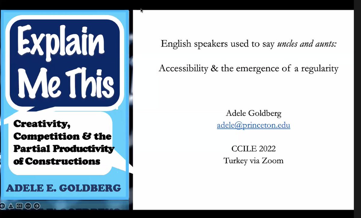 symbolicstorage's tweet photo. Next up at #CCILE: @adelegoldberg1 "English speakers used to say uncles and aunts: Accessibility & the ermergence of a regularity" https://t.co/4V3CybSlXE