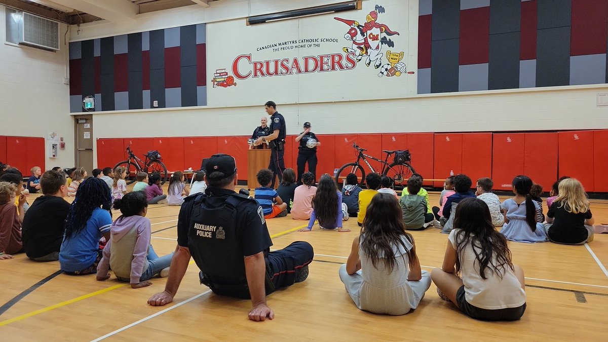 Canadian Martyrs (@cdn_martyrs) on Twitter photo Thank you <a href="/WRPSToday/">Waterloo Regional Police</a> for coming to <a href="/Cdn_Martyrs/">Canadian Martyrs</a> to talk about bike safety! So many prospective police officers in the crowd! Thank you <a href="/WRPSToday/">Waterloo Regional Police</a> for coming to <a href="/Cdn_Martyrs/">Canadian Martyrs</a> to talk about bike safety! So many prospective police officers in the crowd!