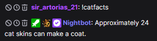 DanMakesGames_'s tweet photo. i've got a few cool commands in chat... 

THIS CAT FACT BOT HAS ZERO CHILL THO?! 😅

#twitch #twitchstreamer https://t.co/3iY4esq0I5