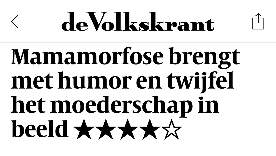 Vier sterren voor mijn graphic novel Mamamorfose in de Volkskrant! 🤩🤩🤩🤩 ‘De spagaat tussen humor en twijfel, tussen lach en traan, keert het hele boek terug.’