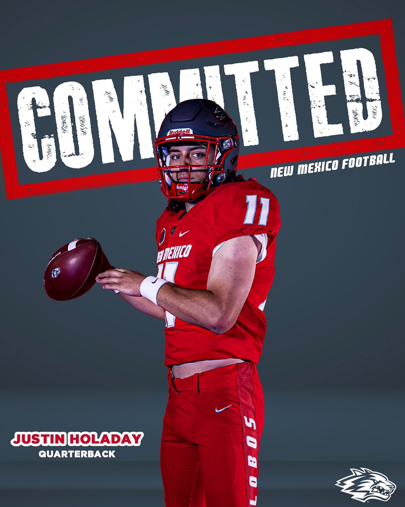 Justin Holaday (@justinholaay) on Twitter photo I am excited to announce that I have committed to the University of New Mexico and can’t wait to get to work next week!! Go Lobos!!
@CoachGonzUNM <a href="/Coach_Ridenour/">Heath Ridenour</a> <a href="/CoachDWarehime/">Derek Warehime</a> <a href="/CoachBBlackmon/">Brandon Blackmon</a> <a href="/UNMLOBOS/">New Mexico Lobos</a> I am excited to announce that I have committed to the University of New Mexico and can’t wait to get to work next week!! Go Lobos!!
@CoachGonzUNM <a href="/Coach_Ridenour/">Heath Ridenour</a> <a href="/CoachDWarehime/">Derek Warehime</a> <a href="/CoachBBlackmon/">Brandon Blackmon</a> <a href="/UNMLOBOS/">New Mexico Lobos</a>