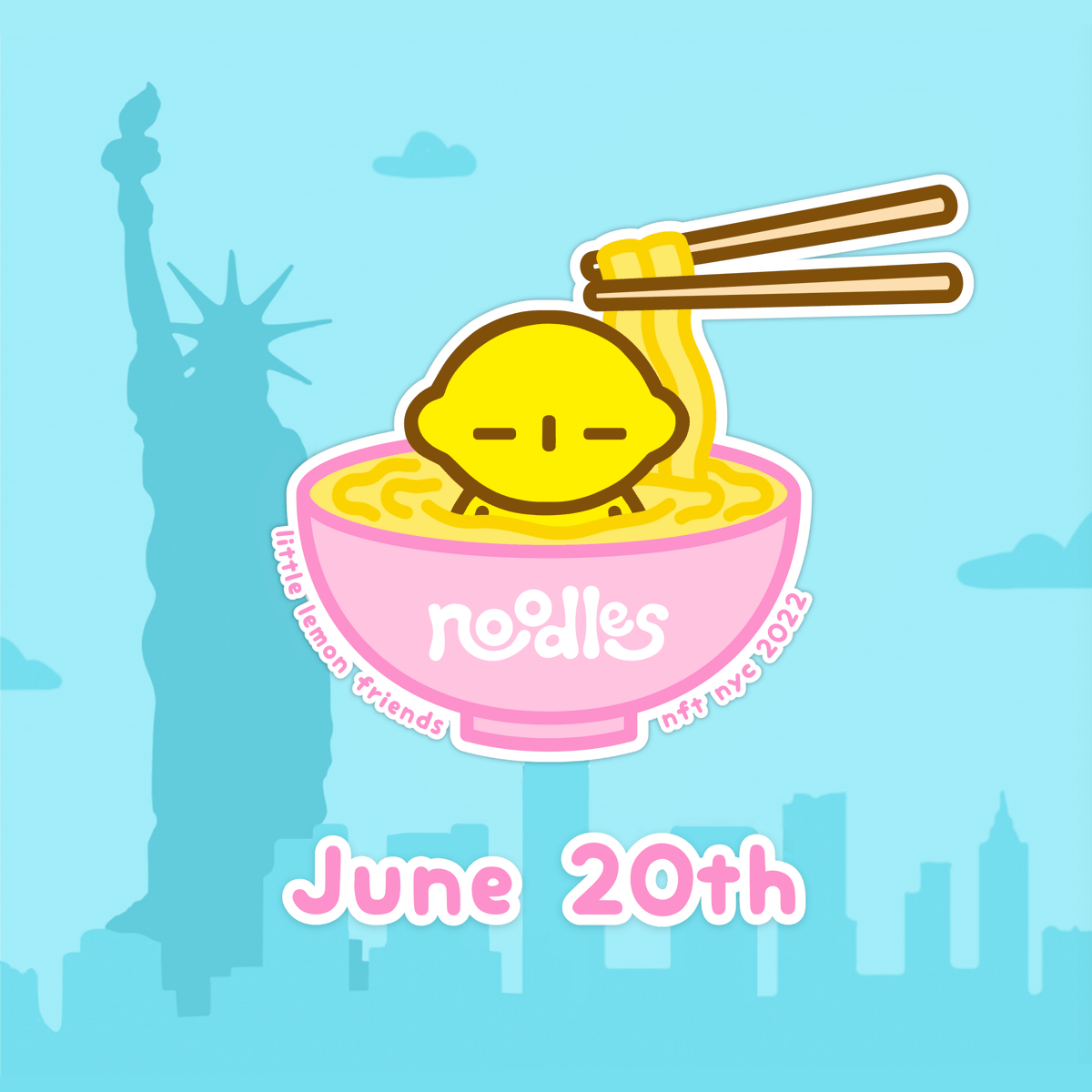 We’re super excited to announce that we’ll be exploring NYC on Monday, June 20th along with <a href="/Noodles_NFT/">Noodles</a>!

With the help of some local frens, we’ve curated a true NY experience for you and your stomachs 🍋🍜🗽

Mark it on your calendars &amp; stay tuned for details :)